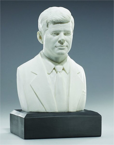 John F. Kennedy Bust Portrait Statue White